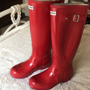 Hunter Original Tall Rain Boots - Red Gloss